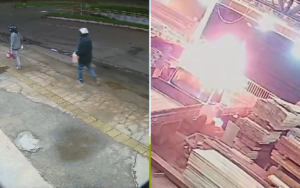 MADEREIRA É INCENDIADA EM GOIÂNIA APÓS MOTOCICLISTA MORRER AO BATER CONTRA CARGA EM EMPILHADEIRA