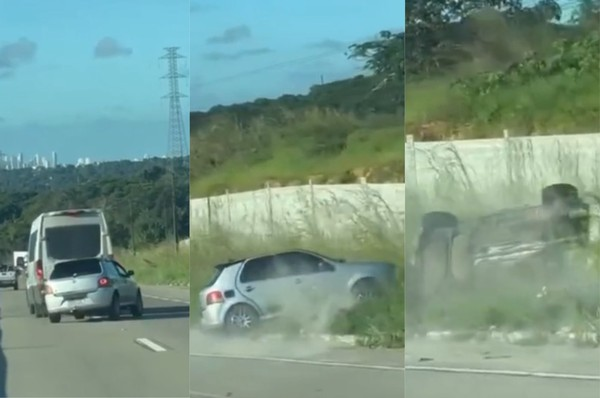 DISCUSSÃO ENTRE MOTORISTAS TERIA TERMINADO EM CAPOTAMENTO NA BR-101 EM JOÃO PESSOA